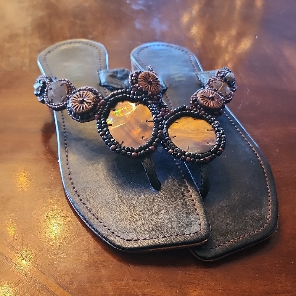 Italian Designer Beaded Sandals